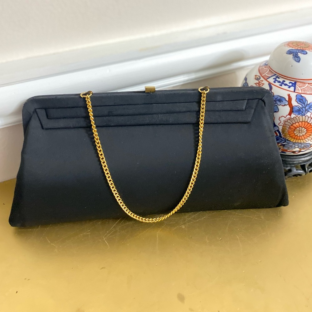 Vintage black satin purse
